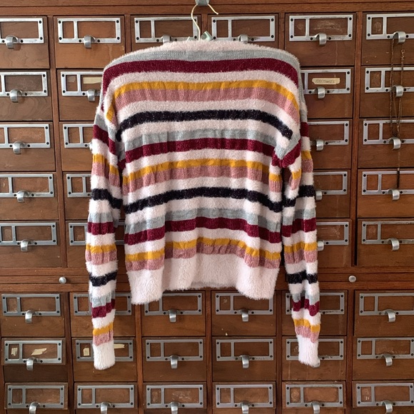 Cupcakes & Cashmere Striped Chenille Rach Sweater Size Medium - Picture 4 of 11